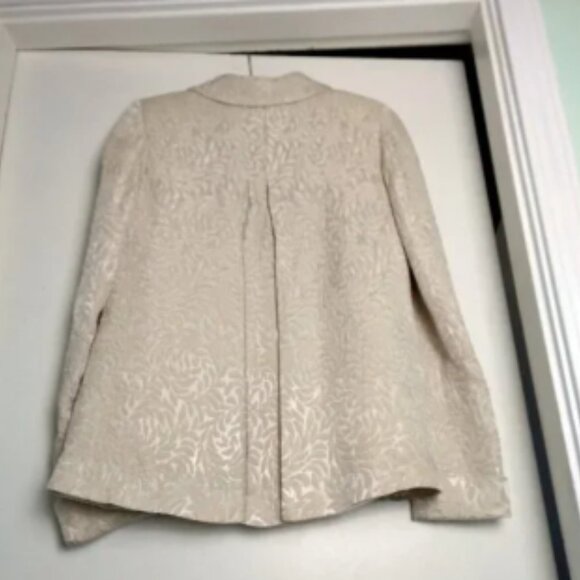 Vintage 70's Cream Brocade Swing Jacket & Midi Skirt Retro 50's Inspired Sz M - Picture 4 of 6